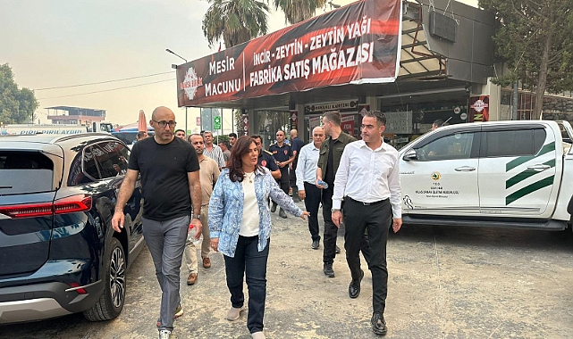 BAŞKAN ÖZLEM ÇERÇİOĞLU YANGIN BÖLGESİNDE